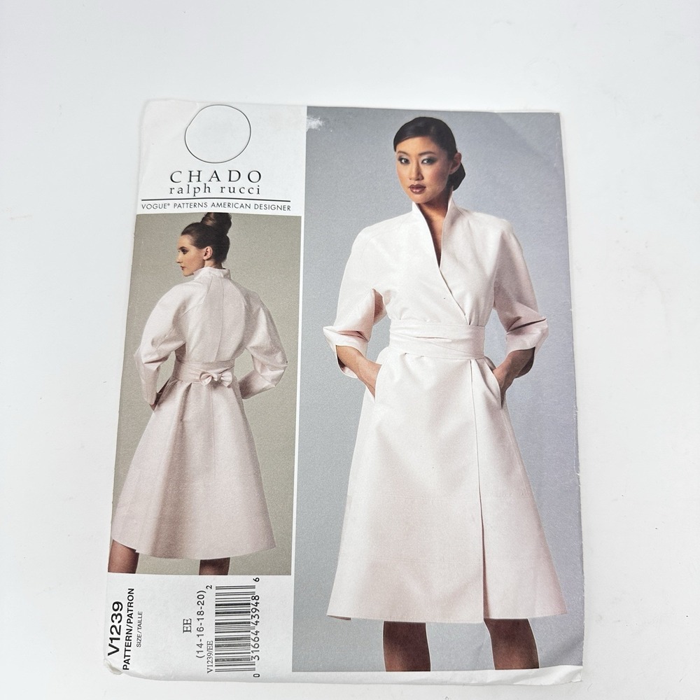 Vogue V1239 Chado Ralph Rucci Designer Dress Sewing Pattern Size 14-20